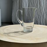 Carafe à anse en verre belle matière pied motifs billes de verre H21