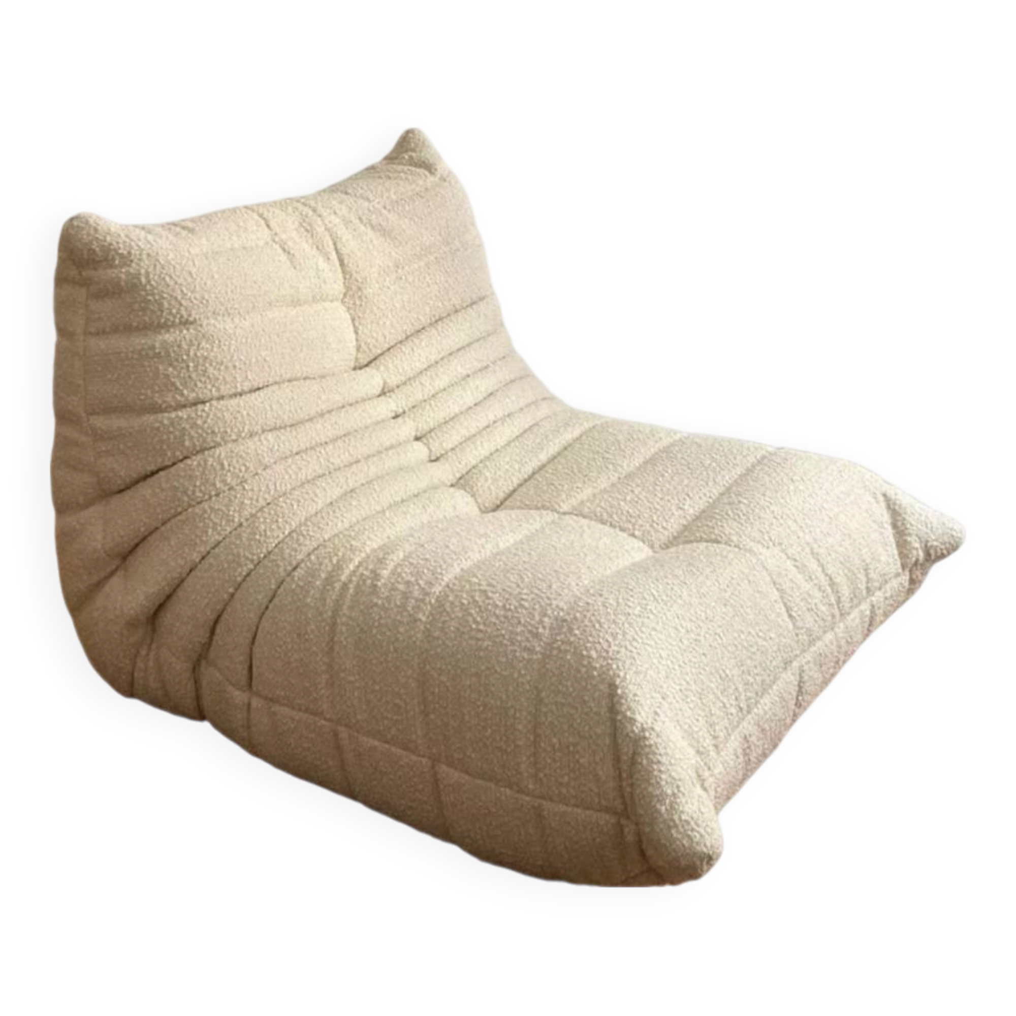 Togo Ligne Roset armchair by Michel Ducaroy in ecru bouclette