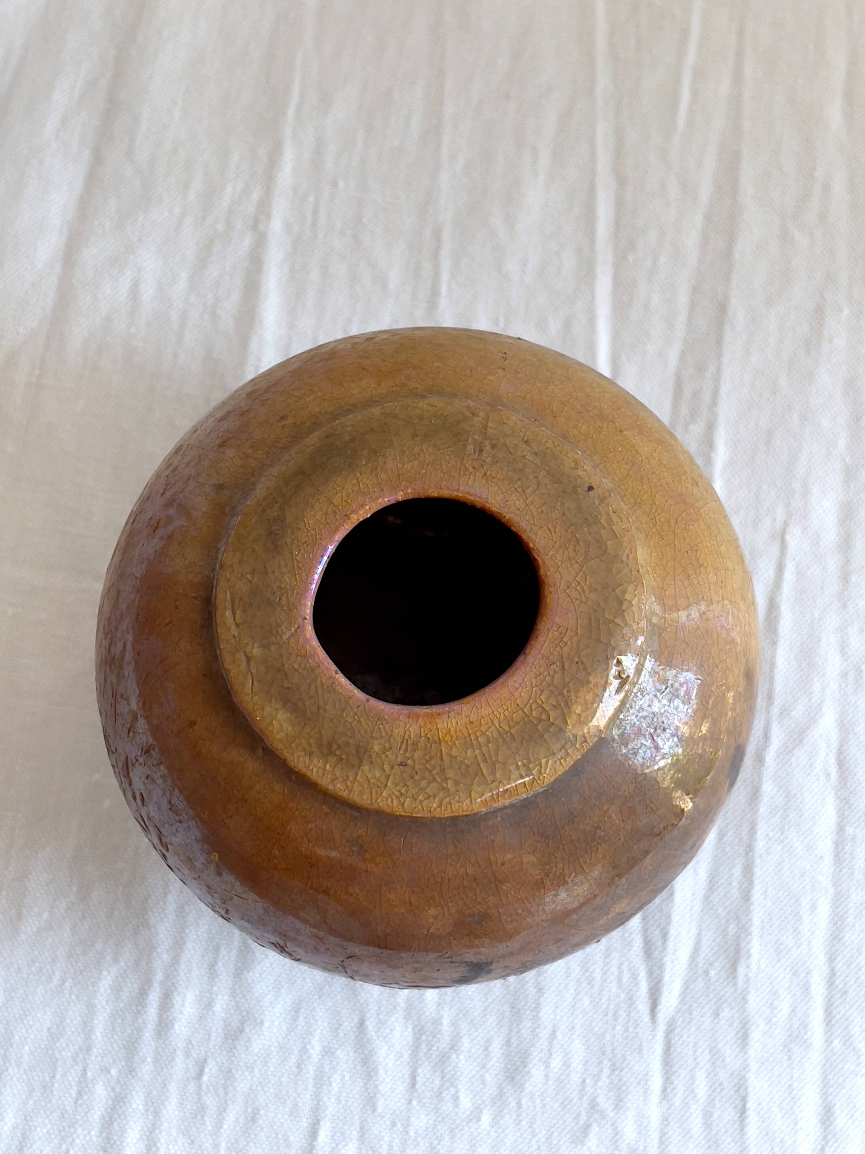 Boulle vase in cracked stoneware by GBG, Gisèle Buthod-Garçon 1984