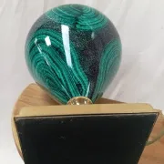Ceramic lamp with gold metal from the 80s