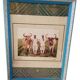 Old kitsch photograph in pretty vintage glass frame