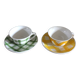 2 cups saucers Square Yellow Green Vintage