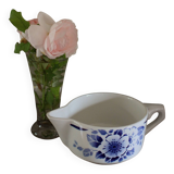 Blue flower gravy boat Saint Amand Art Deco