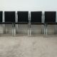 Set of 6 chairs Italian chrome and velvet black 70s