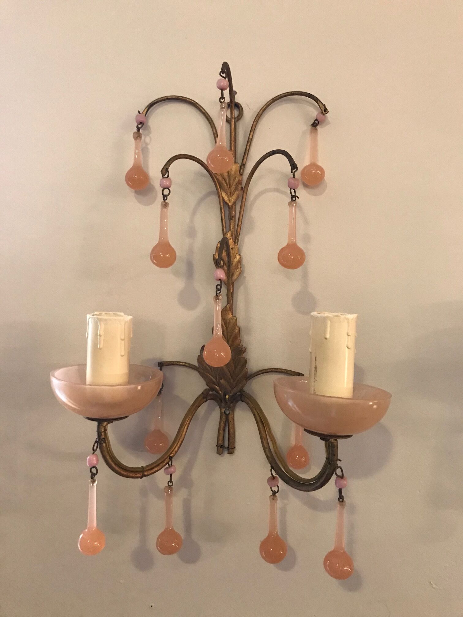 Wall light pair Murano 1950