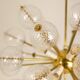 Kamenický Šenov, published by. Brass and glass chandelier. Around 1970.