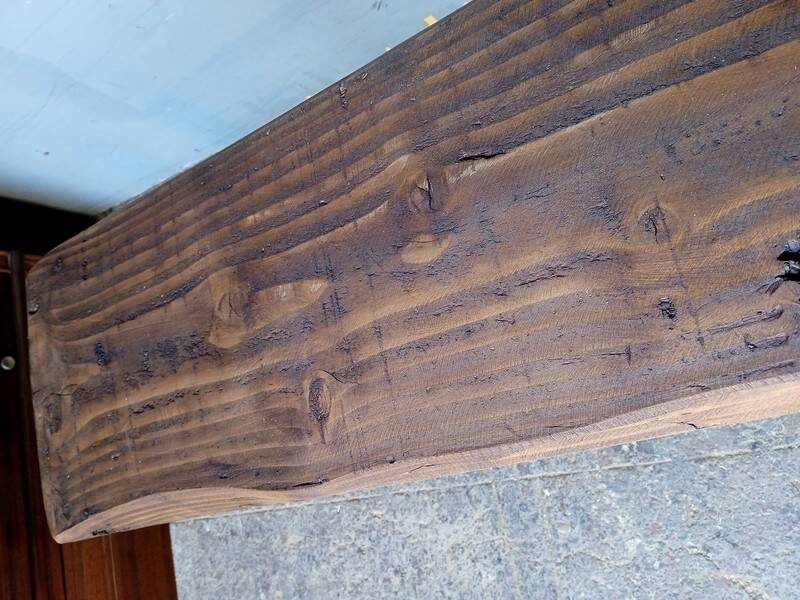Bench 100 cm old solid wood with patina