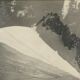 Photo ancienne en noir et blanc montagne artistique dans cadre dore