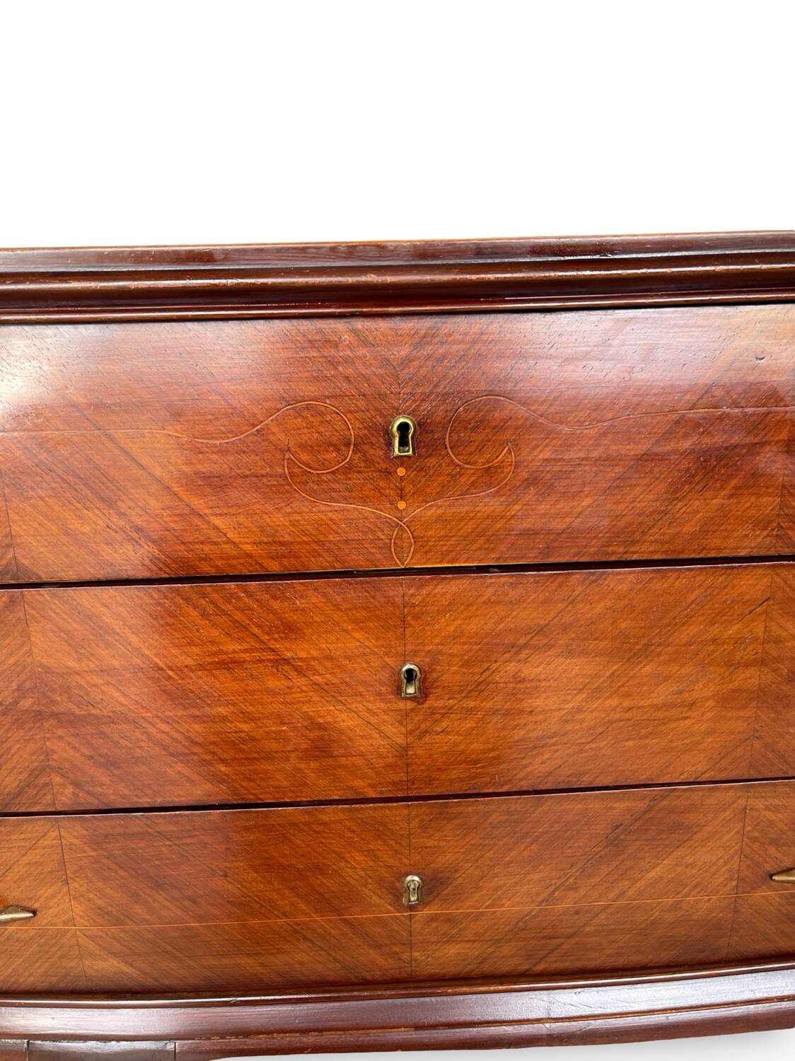 Commode en placage de palissandre avec plateau en onyx vert