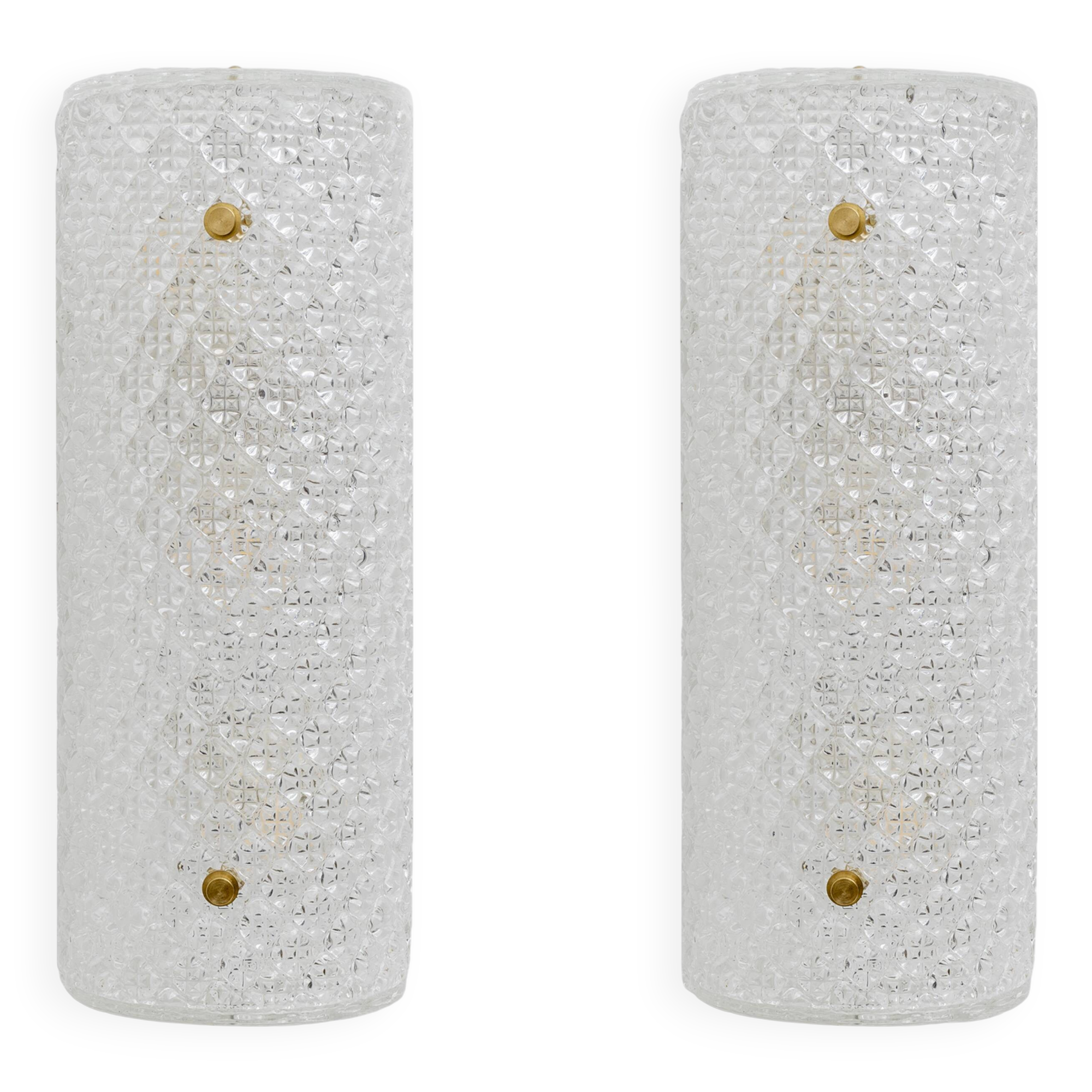 Pair of Modern Italian Murano Glass Textured Wall Sconces