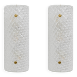 Pair of Modern Italian Murano Glass Textured Wall Sconces