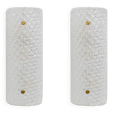 Pair of Modern Italian Murano Glass Textured Wall Sconces