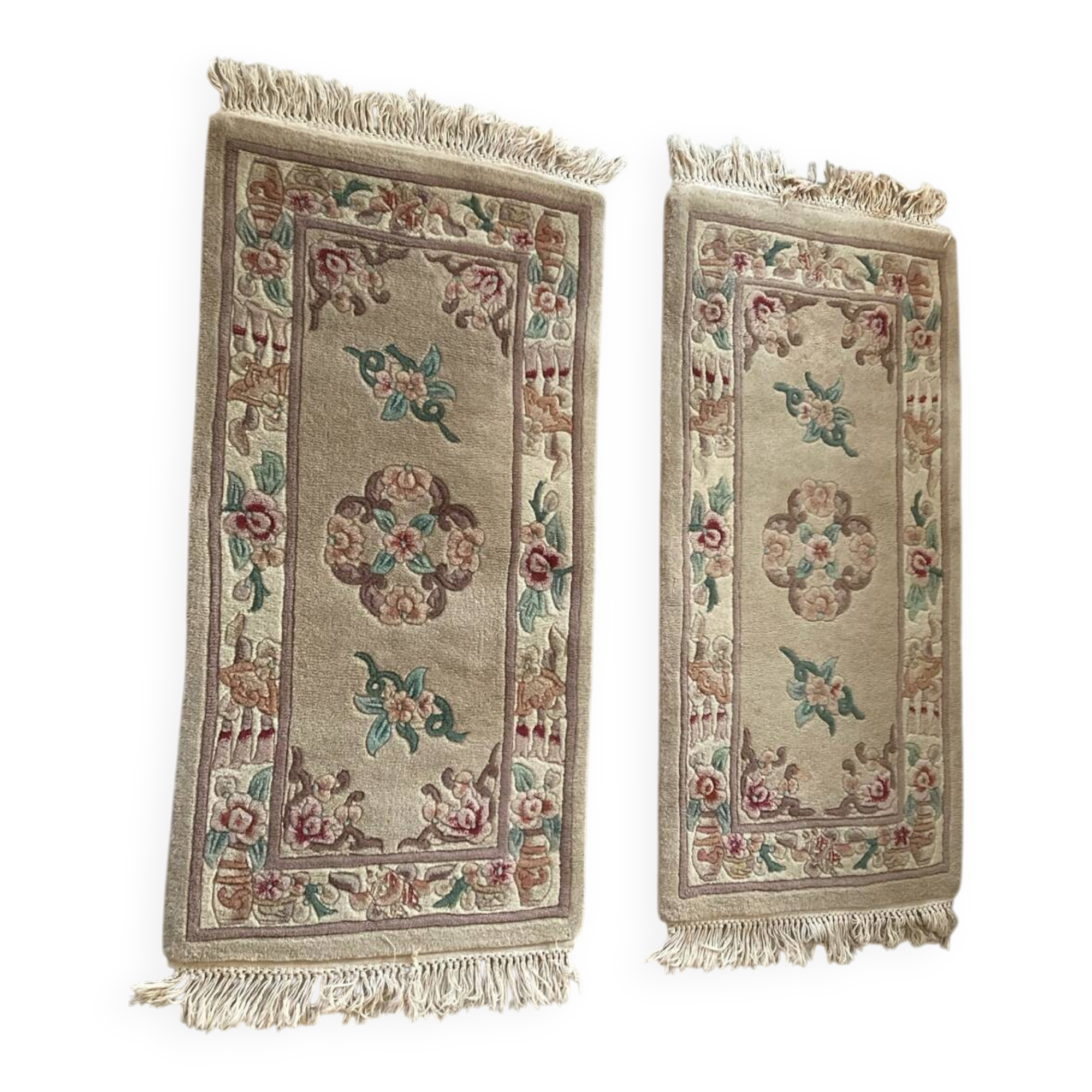 Antique Chinese handmade wool rug