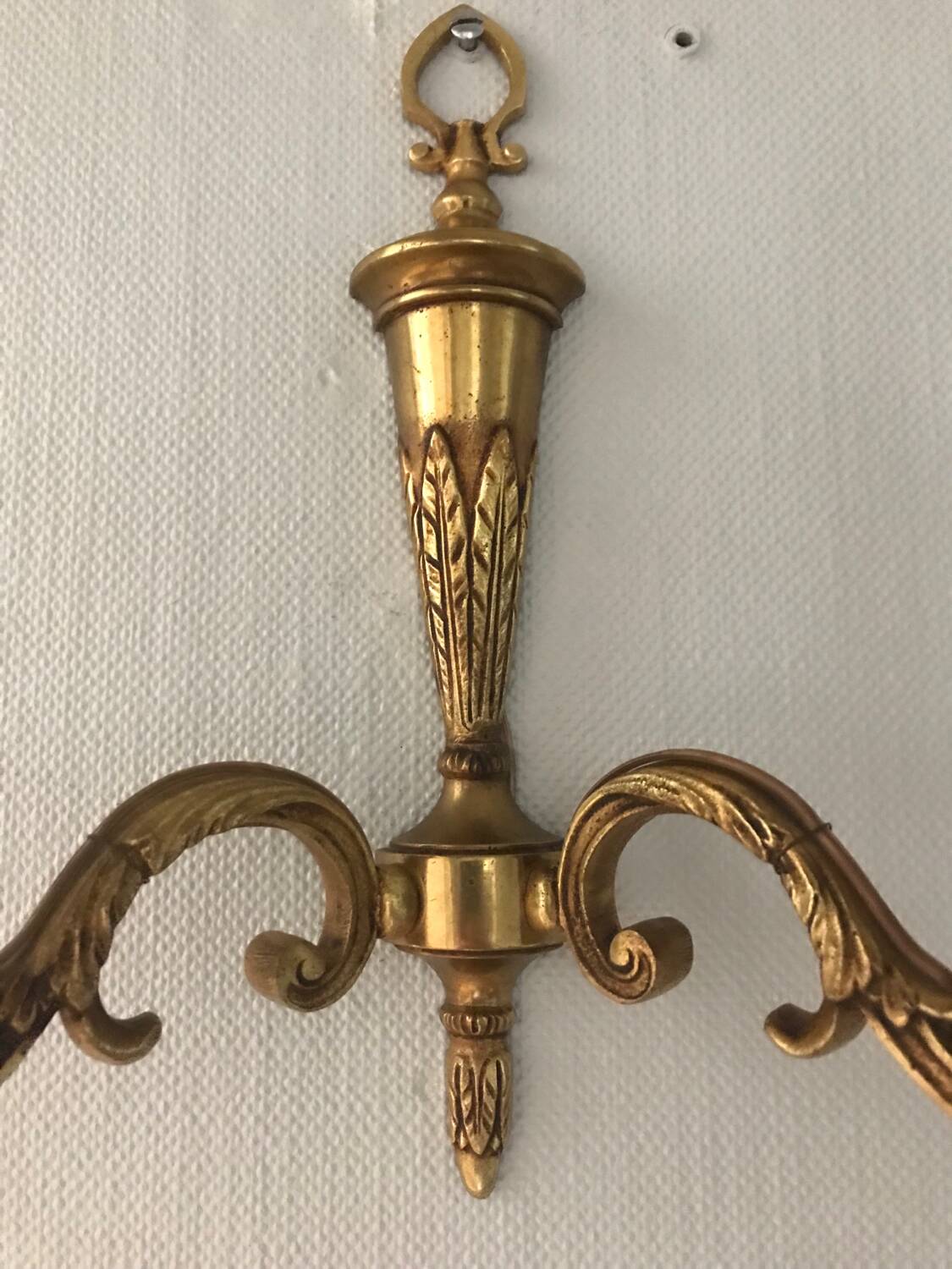 Apllique murale en bronze avec double bougie