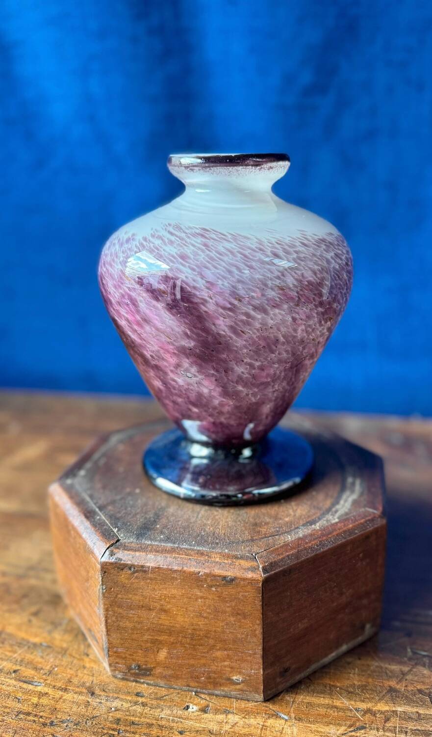 Round blown glass vase from Biot by Jean-Claude Novaro