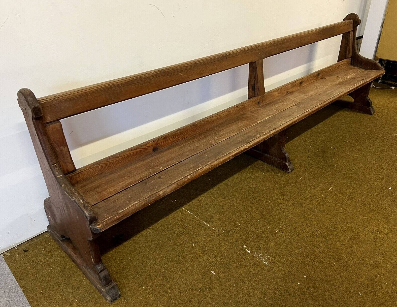 Monumental church bench with solid wood back, 19th century around 1800