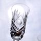 Large antique hand-cut crystal champagne flutes signed LS
