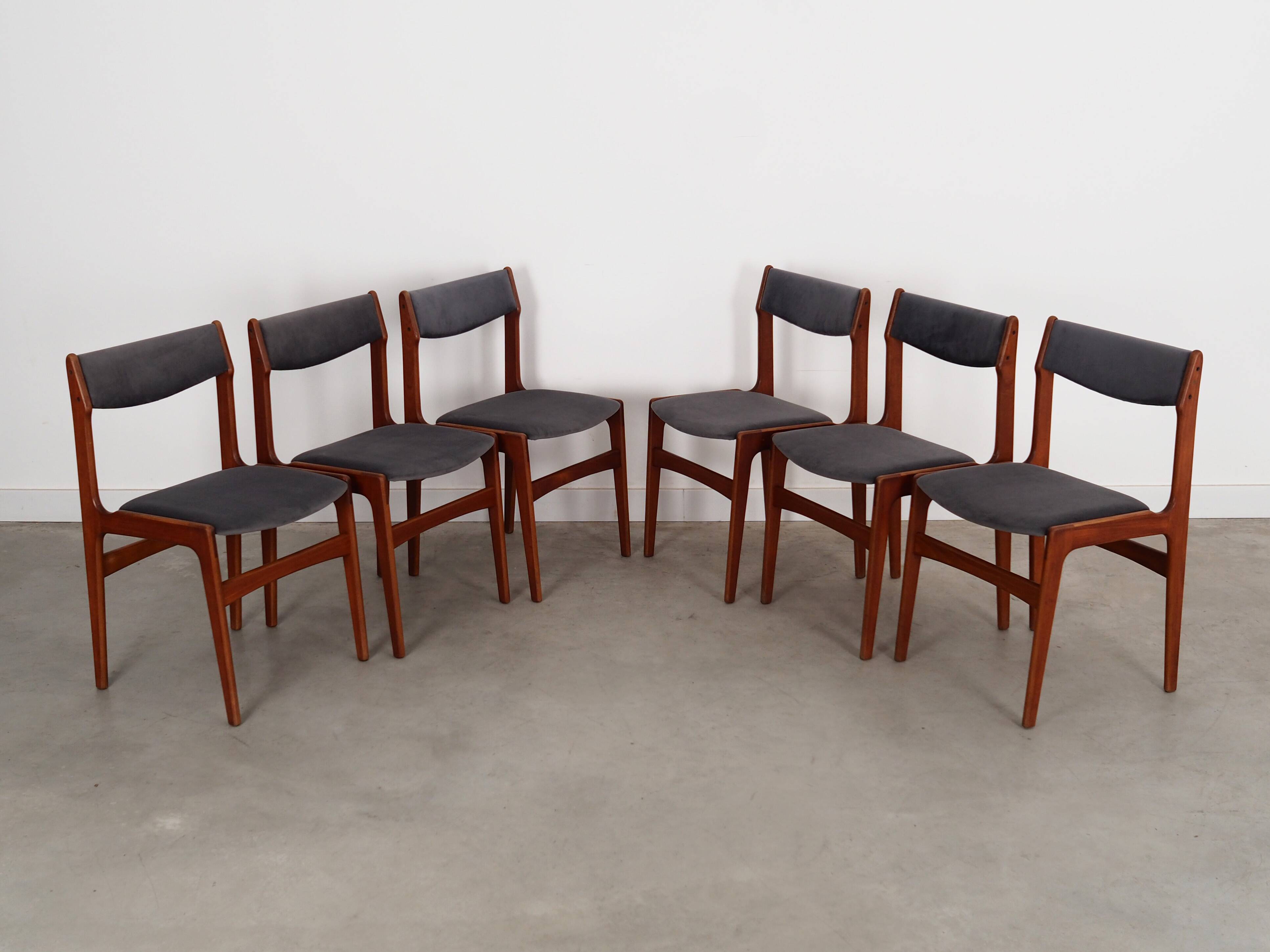 Set of six teak chairs, Danish design, 1960s, production: Denmark