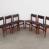 Ensemble de six chaises en teck, design danois, années 1960, production : Danemark