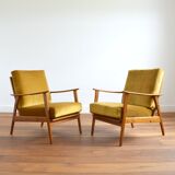 Pair of Scandinavian teak armchairs 1960s