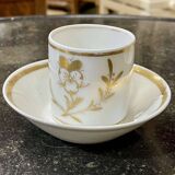 Set of 4 cups and saucers from the early 19th century in Paris porcelain