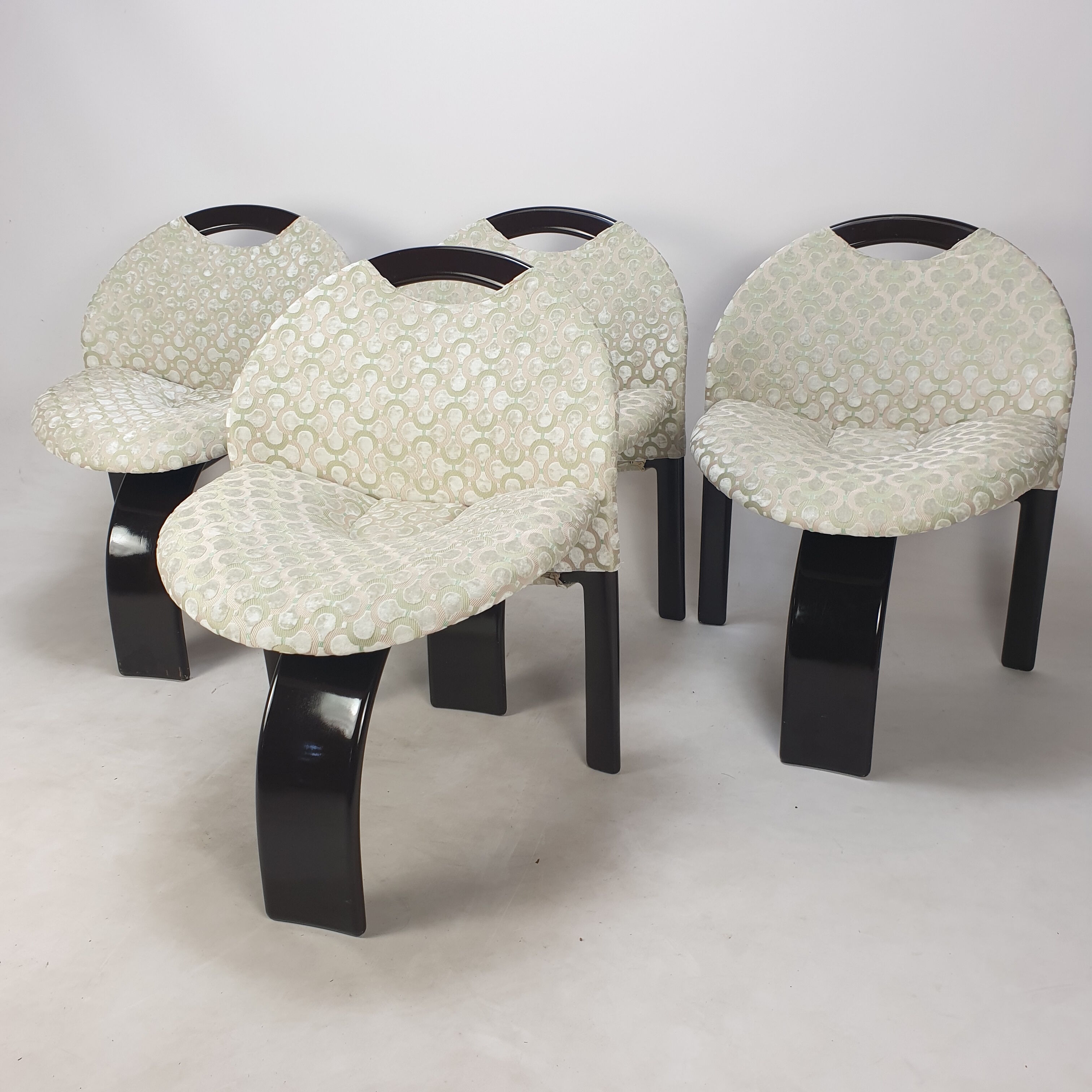 Set of 4 Giovanni Offredi Sail chairs by Saporiti Italy 1973