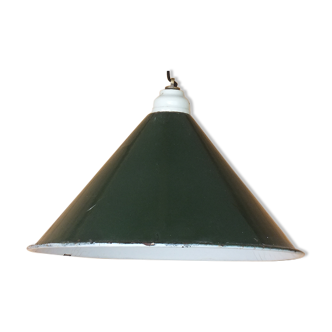 Industrial lamp - green enamelled sheet suspension