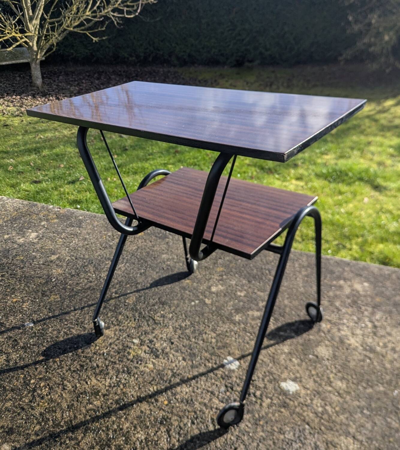 Vintage 50s 60s design rolling serving table