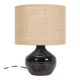 Rare, handcrafted Robert “Rob” Bentsen ceramic table lamp with a jute lampshade / Mid-century Danish modern design / 1960s / 1970s