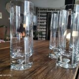 Set of 6 Long Drink glasses in crystalline thick base with air bubble