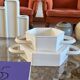 Sergio Asti, white ceramic centerpiece, Gabbianelli Italy ca. 1970
