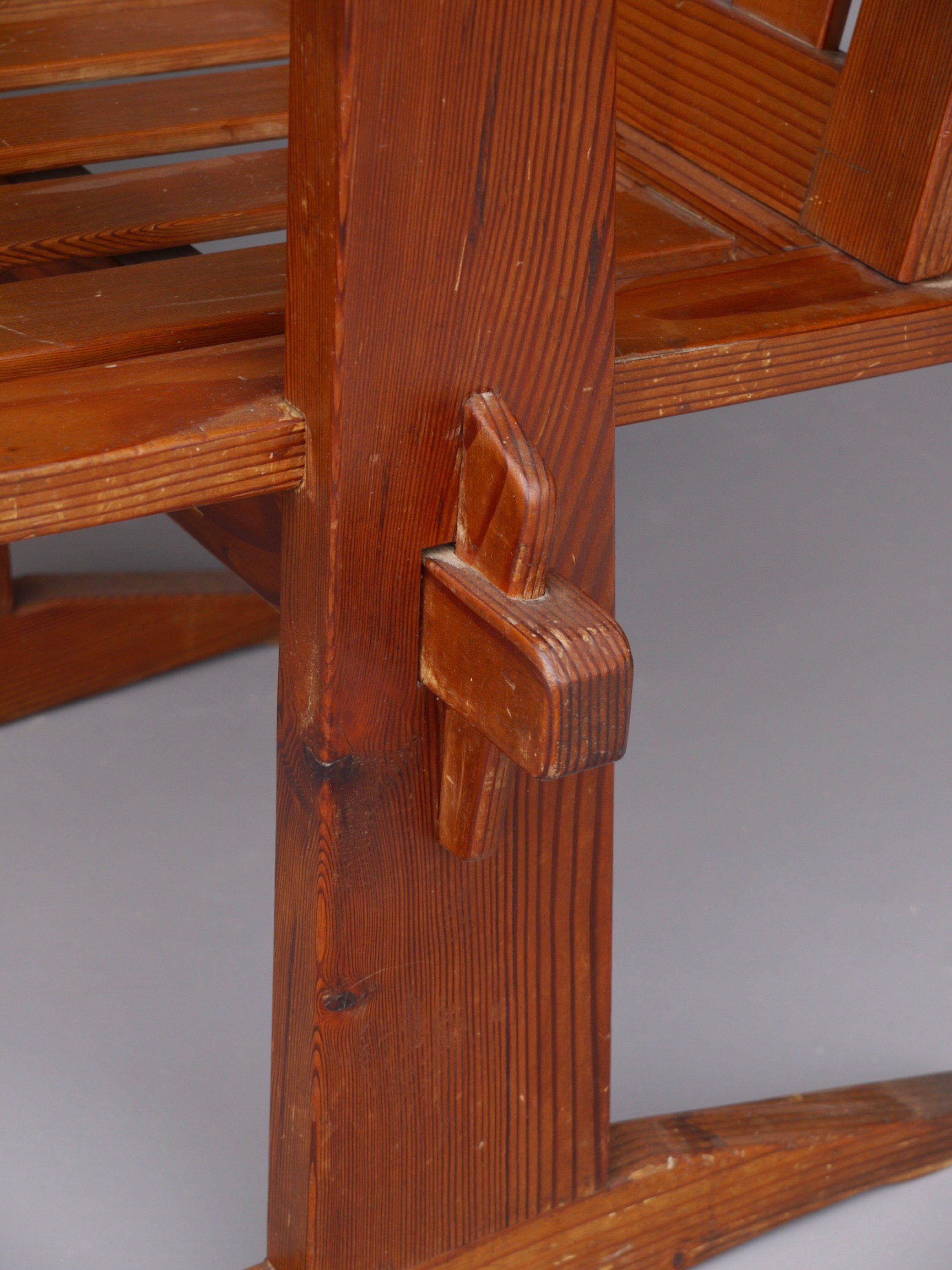 Set of four pine Scandinavian armchairs 1930