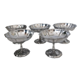 Coupes à glace ou sorbet vintage , en inox , années 70