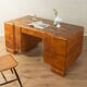 Double pedestal desk, Art Deco, 1930s, walnut veneer