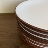 set of 12 flat plates in Siena enameled earthenware by KMK Scandinavian 1965
