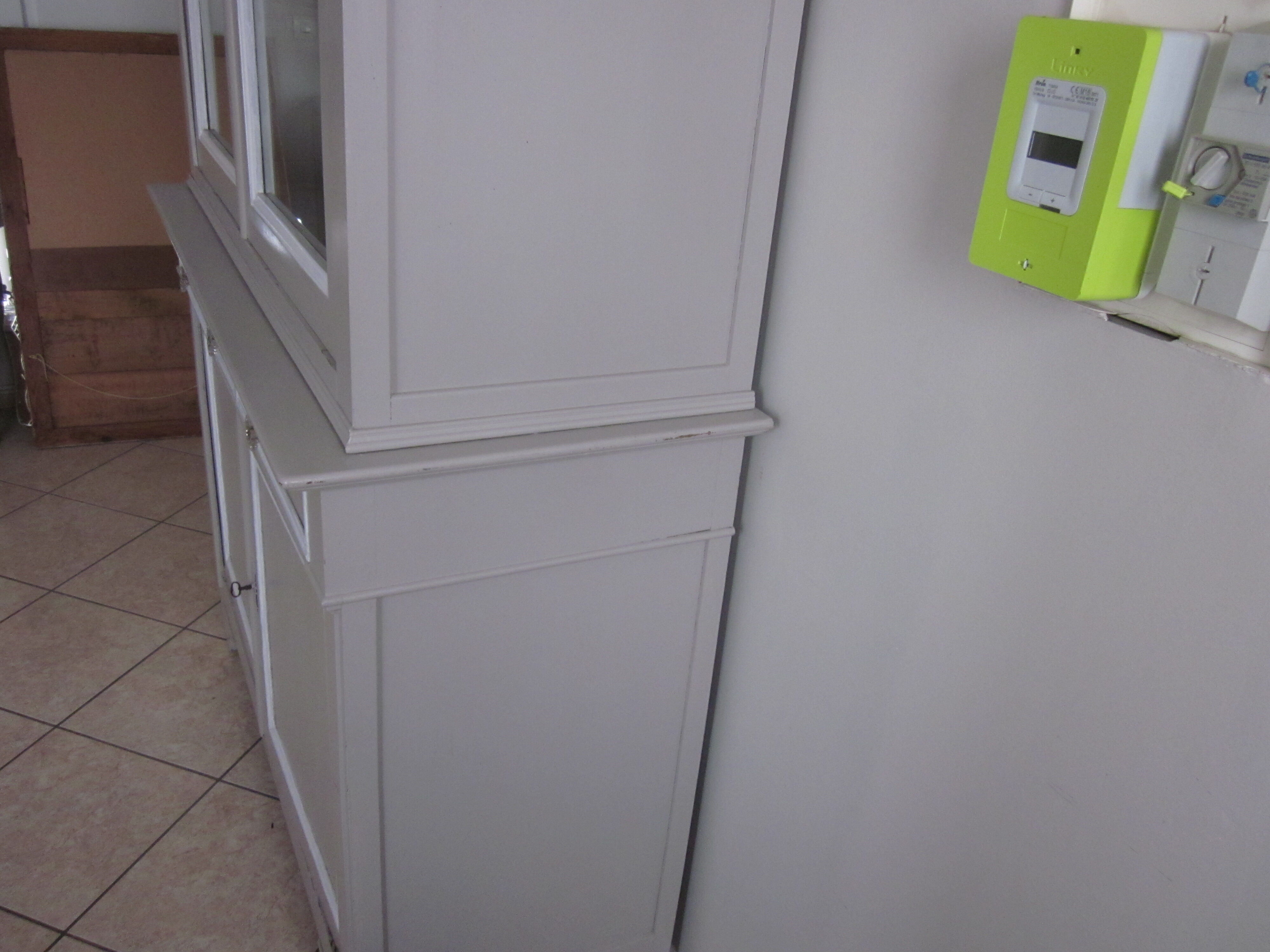 2-body old painted wooden buffet