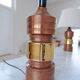 Vintage Bergboms Bitossi table lamps, ceramic with copper glaze, Sweden 1960s.