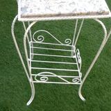 Shelf magazine rack wrought iron twisted with scroll