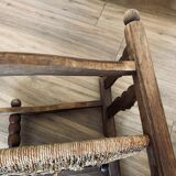 2 mulched armchairs in turned wood