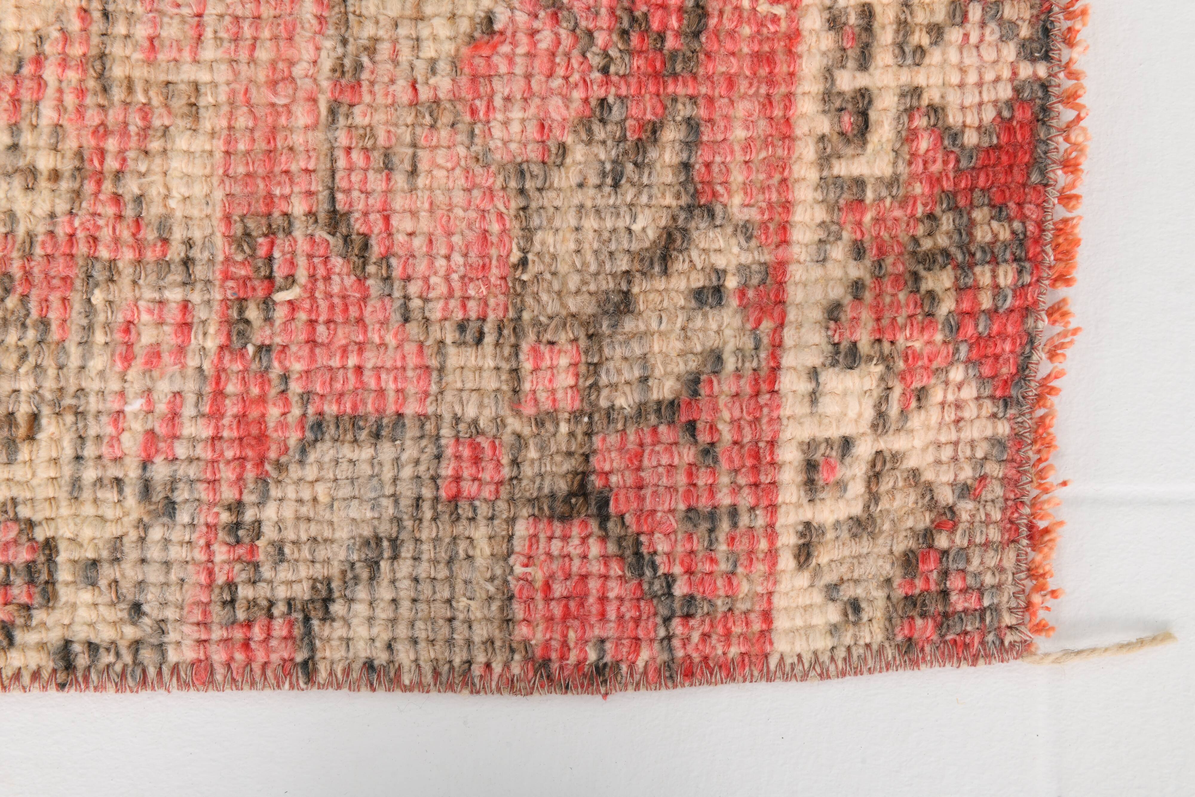 Pale Red & Peach Vintage Runner Rug, 80x301Cm