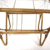 Scandinavian rattan side table, Sweden, 1960