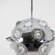 Oscar Torlasco. Chrome-plated metal "satellite" chandelier. 1970s.