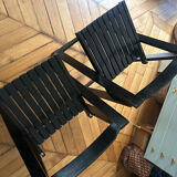 Set of 2 folding chairs in the style of Aldo Jacober.