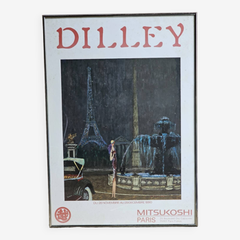 Affiche originale Dilley, Mitsukoshi Paris 1990