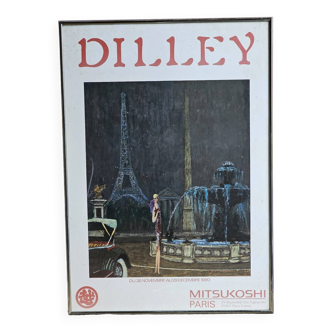 Original poster Dilley, Mitsukoshi Paris 1990