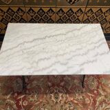 Black cast iron marble bistro table
