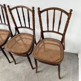 Set of 4 Fischel cane bistro chairs