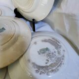 5 flat plates green iron earth earthenware from st amand