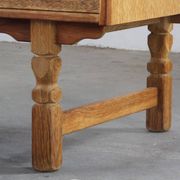 Vintage Mid-Century Oak Desk with 6 Drawers, Open Back, Kjærnulf Style