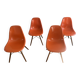 4 Chaises Charles & Ray Eames Herman Miller DSW orange
